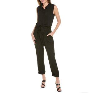 NWT Cabi Caper Jumpsuit Style 5944 Solid Black Utility Cargo Romper Zip XS Y2K